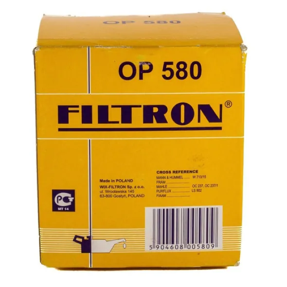 FILTRON filtr oleju OP580 - Polonez silnik Rover 1.4i