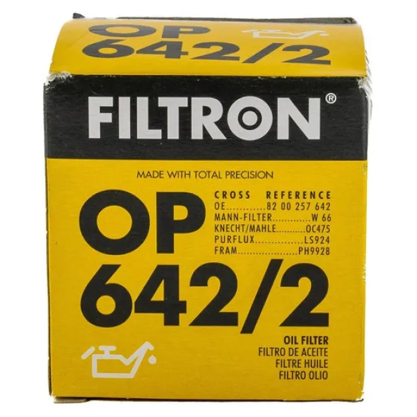 FILTRON filtr oleju OP642/2 - Renault Clio II 1.2i 98->