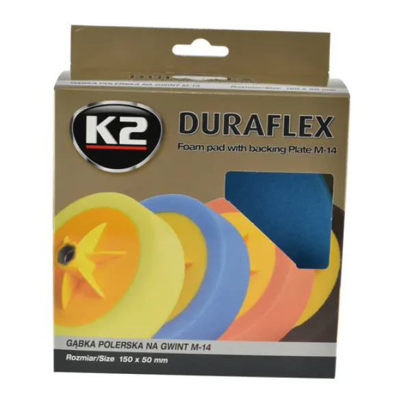 K2 Duraflex głowica polerska z gąbką - niebieska ścierna M14