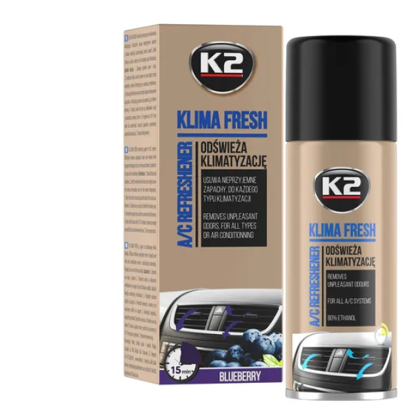 K2 Klima Fresh bezinwazyjny środek do czyszczenia klimatyzacji Blueberry 150ml