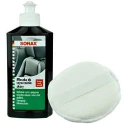 Mleczko z woskiem do czyszczenia skóry Sonax 250ml + aplikator z mikrofibry