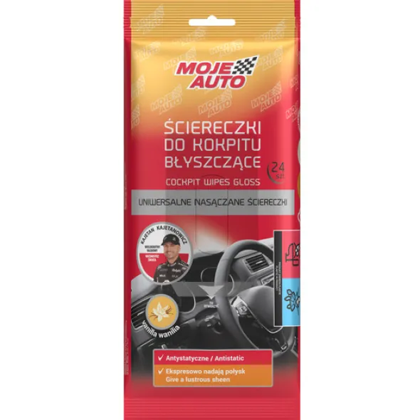 Moje Auto ściereczki do kokpitu błyszczące - Wanilia 24szt