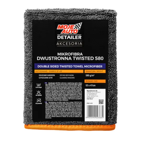 Moje Auto Detailer Mikrofibra dwustronna TWISTED TOWEL 580g/m2 53x47cm