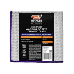 Moje Auto Detailer Mikrofibra waflowa do szyb DIAMOND GLASS 370g/m2 40x40cm GREY