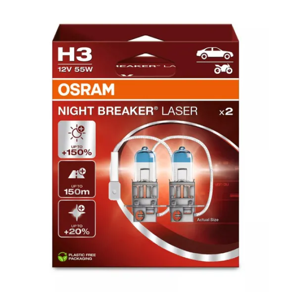 OSRAM Żarówki H3 Night Breaker Laser + 150% EKO box 2szt