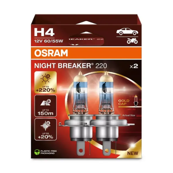 OSRAM H4 Night Breaker Laser +220% EKO - 2szt