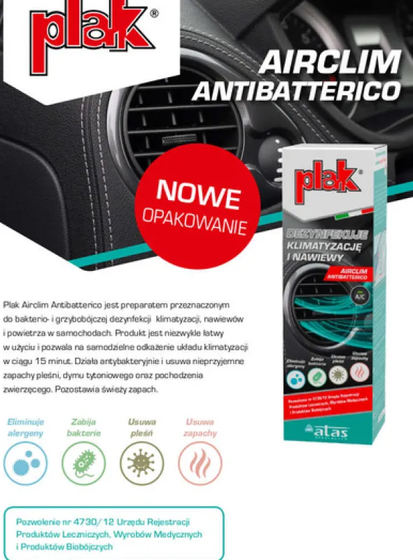 Preparat do dezynfekcji klimatyzacj Plak Airclim Antibatterico - zestaw 2szt
