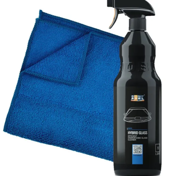 Płyn do szyb z niewidzialną wycieraczką ADBL HYBRID Glass 1L + mikrofibra