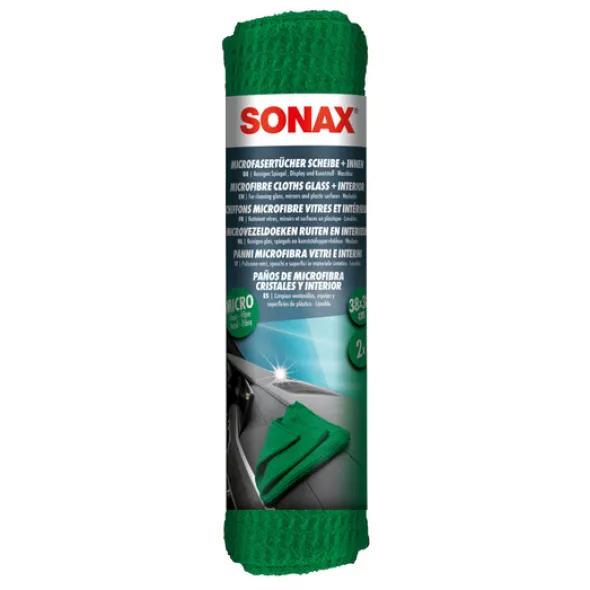 SONAX mikrofibra do szyb i wnętrza 2szt