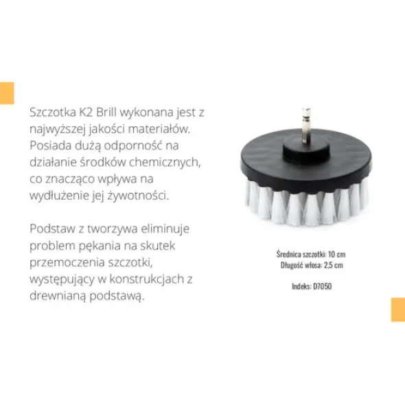 Szczotka na wiertarkę do czyszczenia tapicerki K2 Brill 10cm