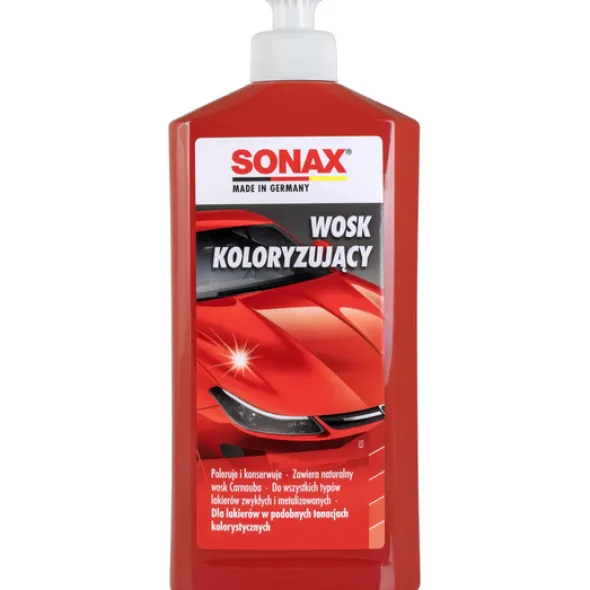Wosk koloryzujący czerwony Sonax 500ml + aplikator + mikrofibra