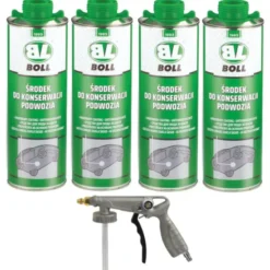 Zestaw :Boll środek do konserwacji podwozia czarny 4x1L+pistolet