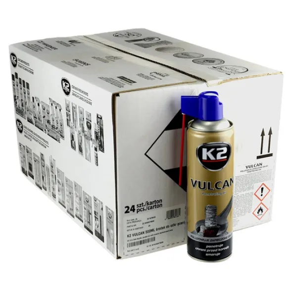 Zestaw: 1 Karton = 24szt K2 Vulcan odrdzewiacz 500ml